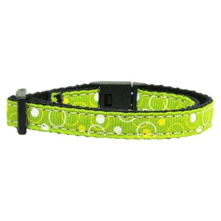 UNCONDITIONAL LOVE Retro Nylon Ribbon Collar Lime Green Cat Safety UN805039